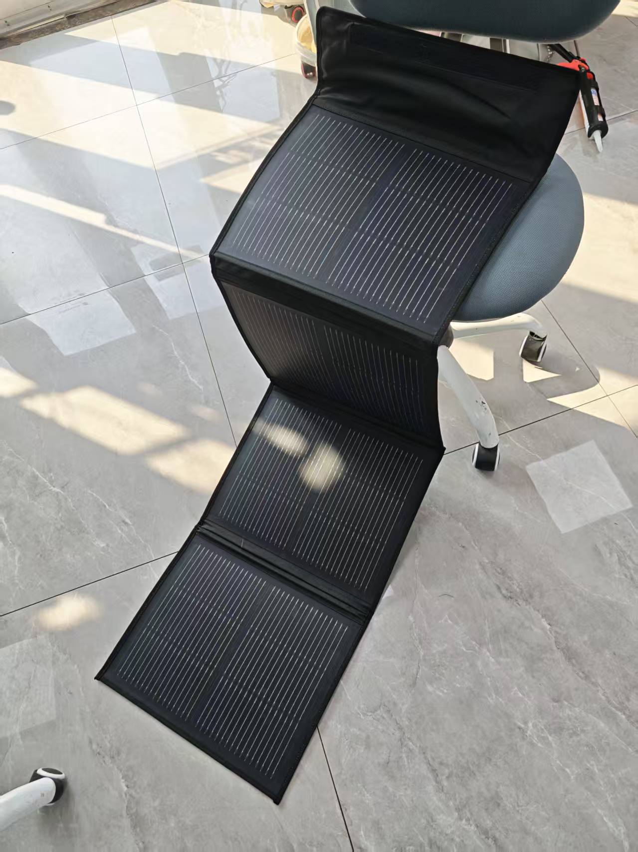 NusSolar portable folding solar panel expanded